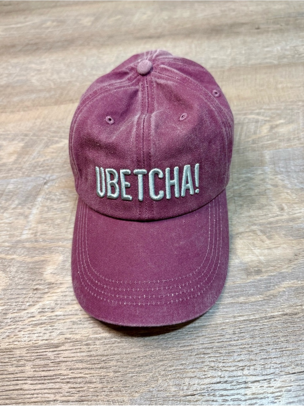 UBETCHA! Embroidered Maroon Baseball Cap